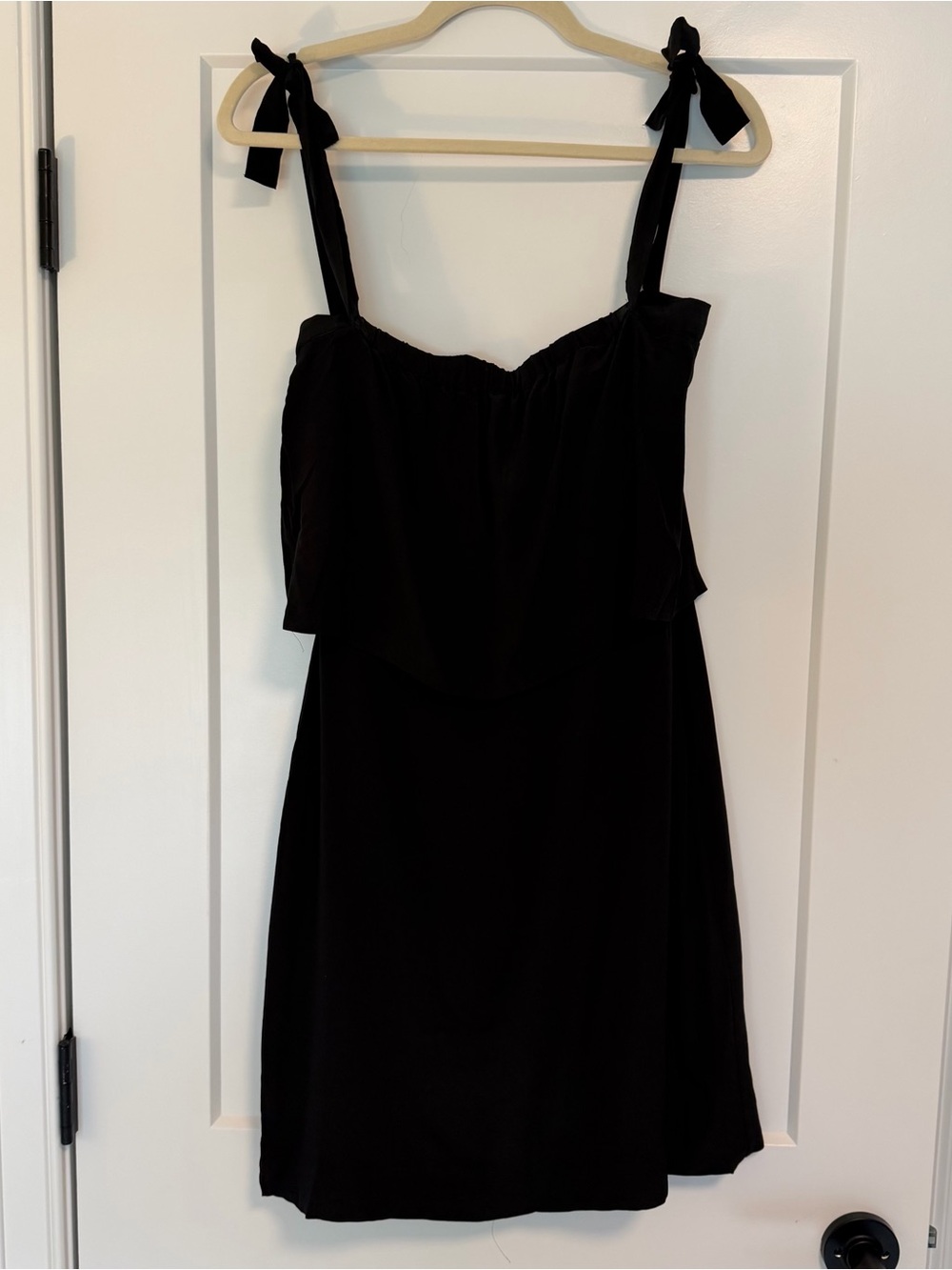 Madewell Black Tie-Shoulder Mini Dress